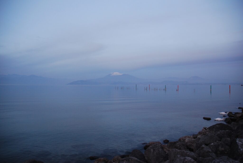 Lugana Beach and Monte Baldo view