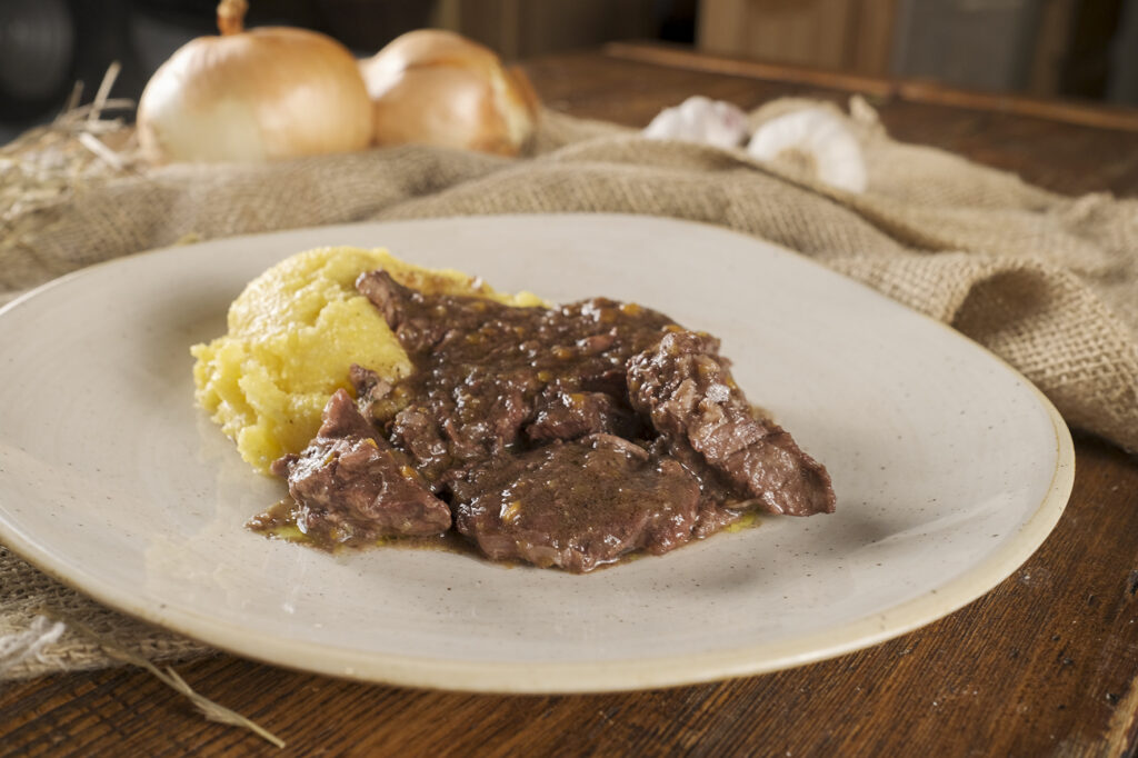 Stracotto d'asino with polenta